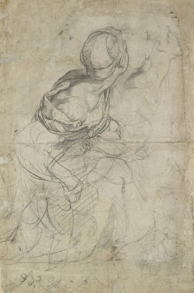 Studies voor twee knielende vrouwen door Raffaello Sanzio Raphael